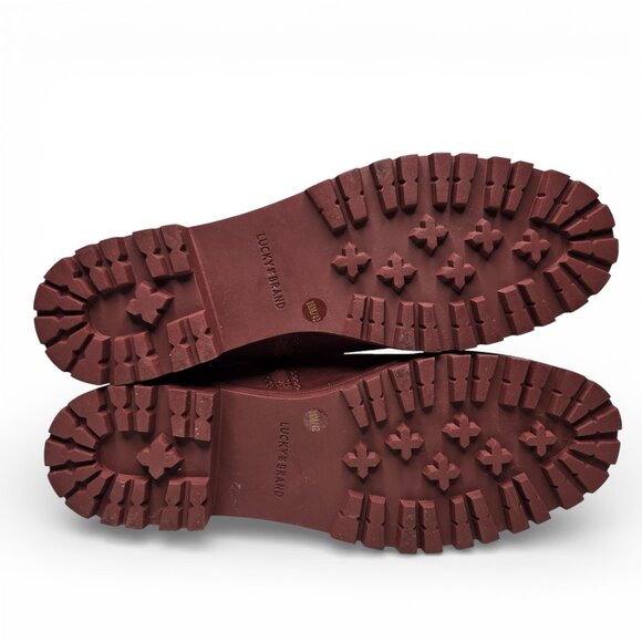 Lucky Brand Haddley Wine Red Combat Lace Up Boots 10M - Picture 7 of 11